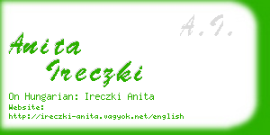 anita ireczki business card